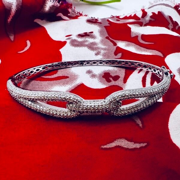 silver cubic zirconia bangle