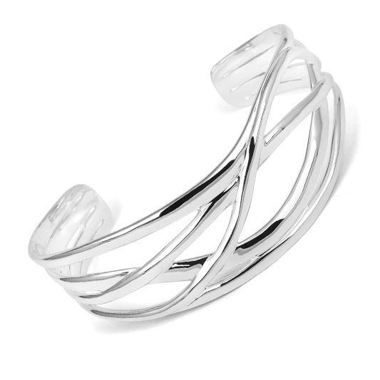 silver twist cuff bangle